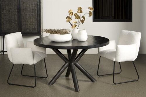 Ronde Eettafel Selva Mangohout - ø130cm Zwart - Afbeelding 3