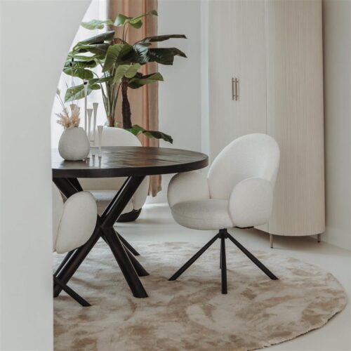 Ronde Eettafel Selva Mangohout - ø130cm Zwart - Afbeelding 2