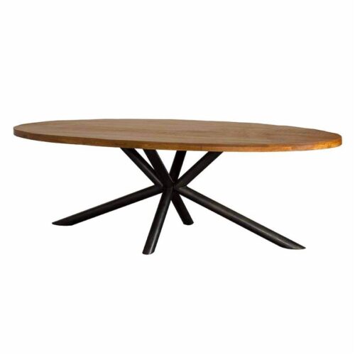 Ovale Eettafel Selva Mangohout 200cm Naturel