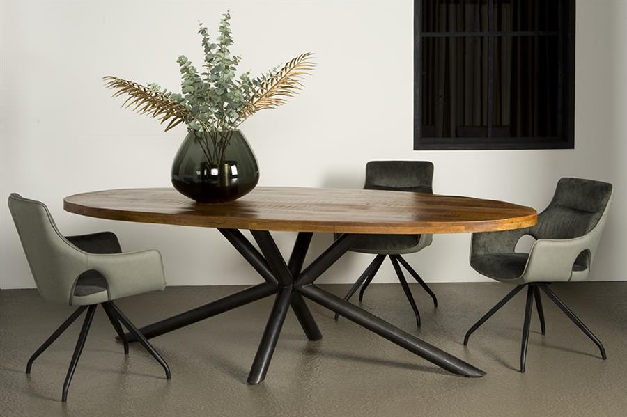 Ovale Eettafel Selva Mangohout 220cm Naturel - Afbeelding 2