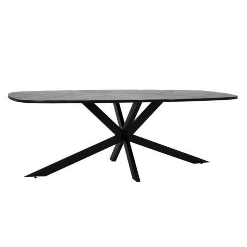 Eettafel Silvi Deens ovaal Mangohout Zwart - 180cm