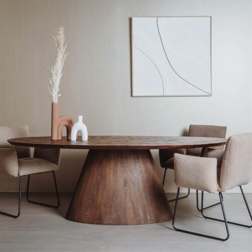 Ovale Eettafel Premana Mangohout Bruin - 240cm - Afbeelding 2