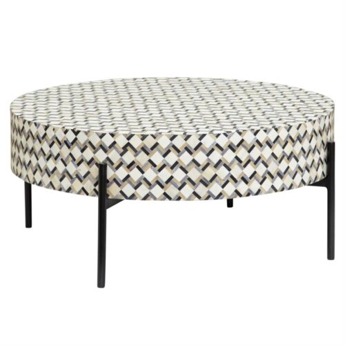 Ronde Salontafel Brendola Bone inlay 80 x 80 cm