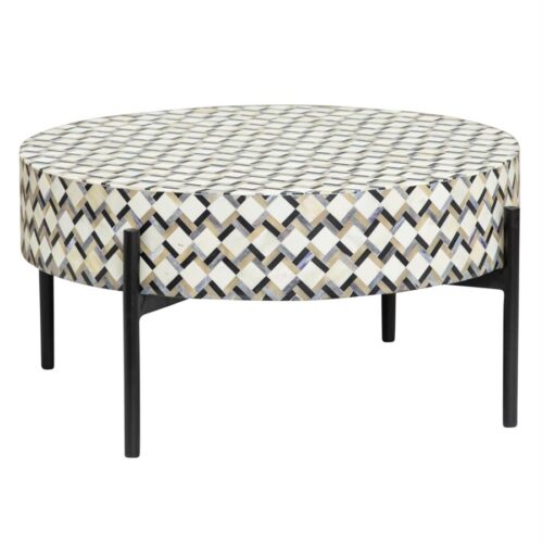 Ronde Salontafel Brendola Bone inlay 60 x 60 cm