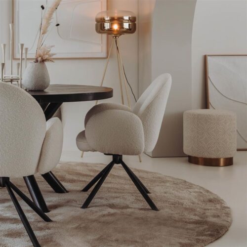 Poef Ossana Beige Goud - 45 cm - Afbeelding 4