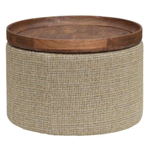 Ronde Salontafel Ossana Mangohout en stof 60 cm - Groen