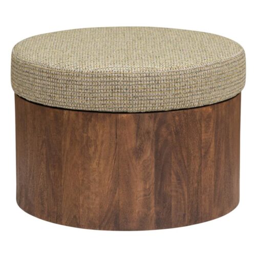 Ronde Salontafel Ossana Mangohout en stof 60 cm - Beige