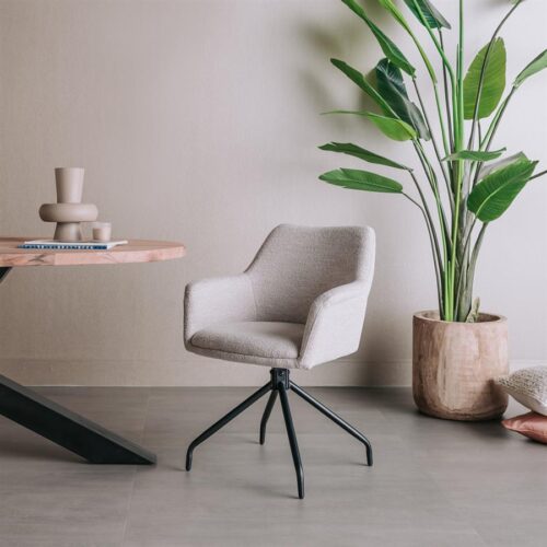 Draaibare Eetkamerstoel Ortana - Beige - Afbeelding 2