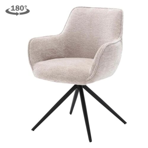Draaibare Eetkanerstoel Fondo Chenille - Beige