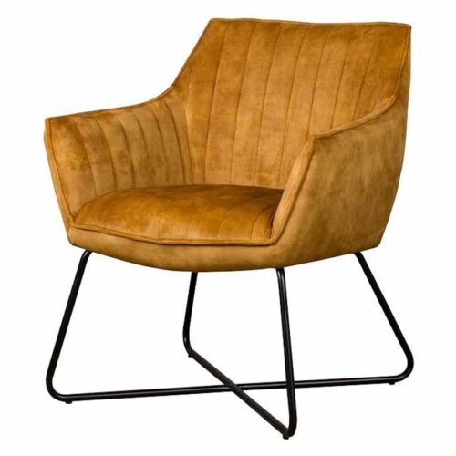 Fauteuil Monte Velvet - Geel
