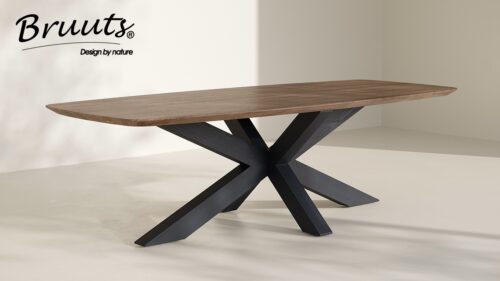Deens Ovaal Verjongde Rand - Elmwood - Spinpoot Hout  - Zwart - Afbeelding 2