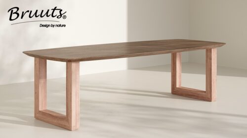 Deens Ovaal Verjongde Rand - Elmwood - U Onderstel Hout - Matt Lacquer - Afbeelding 2
