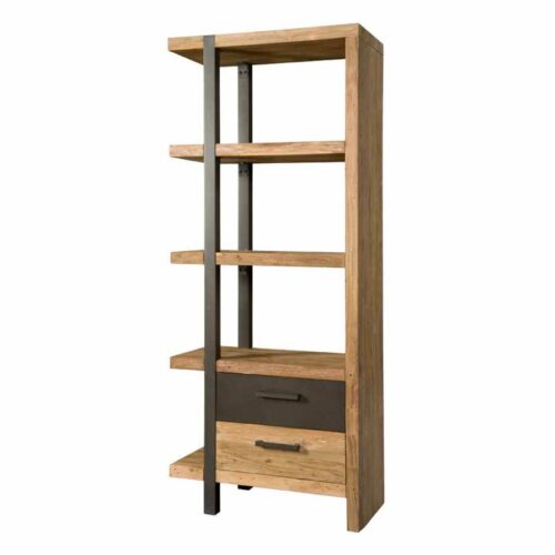 Boekenkast Lucca Teakhout 190x78cm (links)