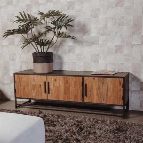 TV-meubel Felino Teakhout 160 cm - Afbeelding 2