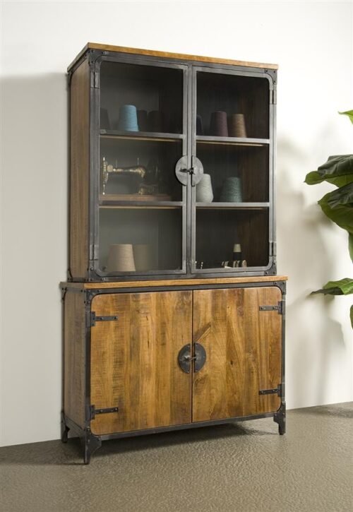 Vitrinekast Basto 210 x 120 cm Mangohout - Afbeelding 2