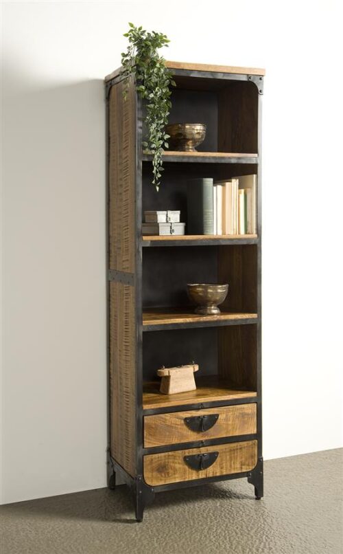 Boekenkast Basto 190 x 60 cm Mangohout - Afbeelding 2