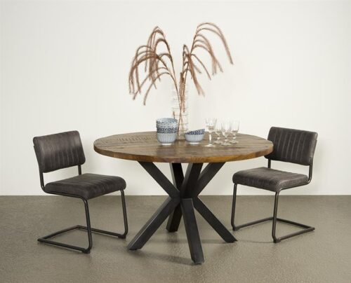 Ronde Eettafel Basto Ø130cm Mangohout - Afbeelding 2