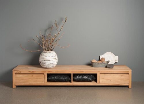 TV-meubel Corona Teak met 2 laden 240 cm - Afbeelding 2