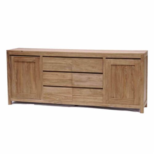 Dressoir Corona Teak met deuren en 6 laden 180 cm