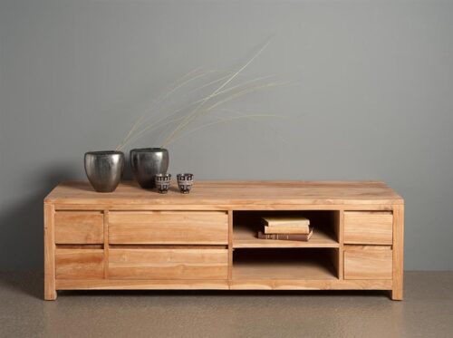 TV-meubel Corona Teak met 6 laden 170 cm - Afbeelding 2