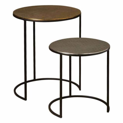Ronde Bijzettafel Renew Iron set van 2 stuks - Meerkleurig - Afbeelding 2
