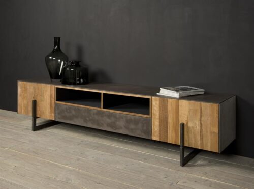 TV-meubel Ora Gerecycled Teak 222 cm - Afbeelding 2