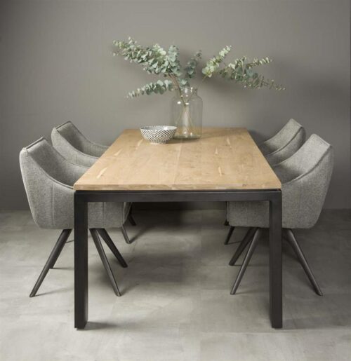Eettafel Lido Eiken en Metaal - 160 cm - Afbeelding 2