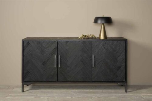 Dressoir Ziano Visgraat Zwart - 180 cm - Afbeelding 2