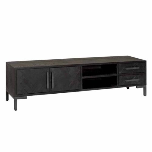 TV-meubel Ziano Visgraat 185 cm - Zwart