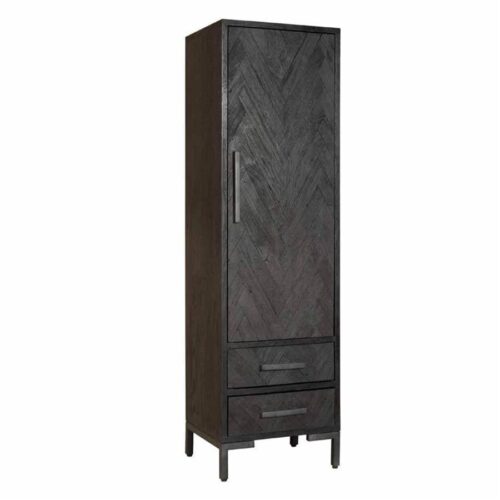 Opbergkast Ziano Visgraat 190 x 55 cm - Zwart (rechts)