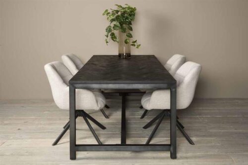 Eettafel Ziano Visgraat Zwart - 200 cm - Afbeelding 2