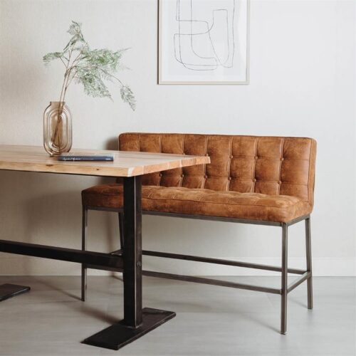 Barbank Vasco 110 cm Cognac (zithoogte 67 cm) - Afbeelding 2