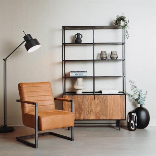 Fauteuil Rocca Leder - Cognac - Afbeelding 2