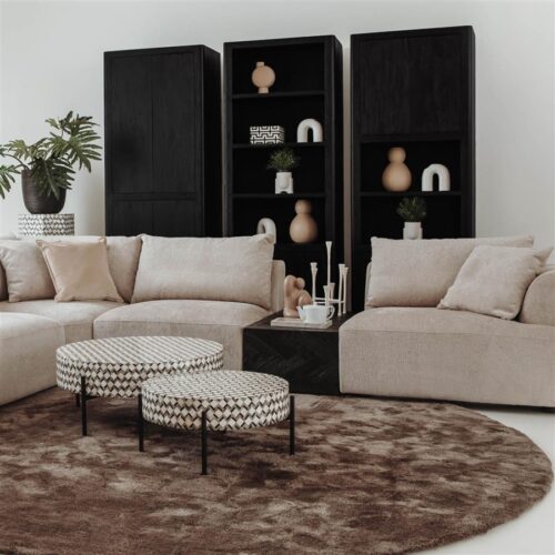 Wandkast Tenna Mangohout 220 x 80 cm - Zwart - Afbeelding 2