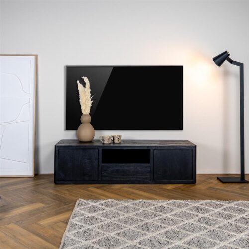 TV-meubel Tenna Zwart - 150 cm - Afbeelding 3