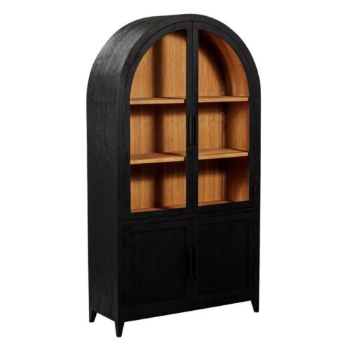 Vitrinekast Rotondi Mangohout 220 x 120 - Zwart