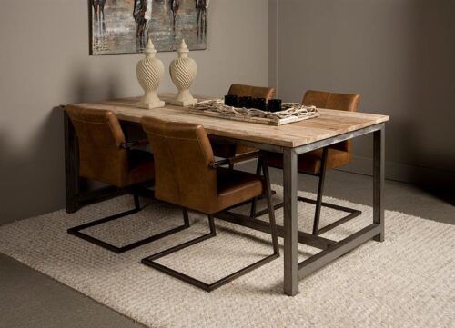 Industiële Eettafel Venetië Teak 220 cm - Afbeelding 2