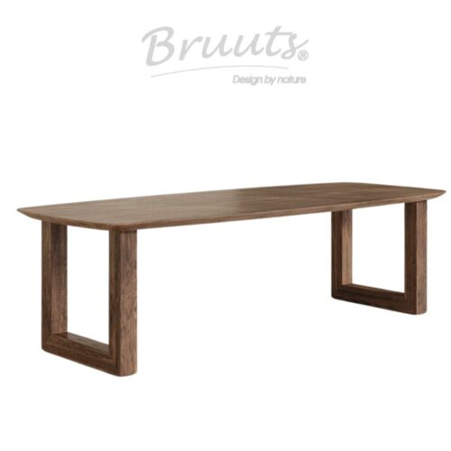Deens Ovaal Verjongde Rand - Elmwood - U Onderstel Hout - Walnut