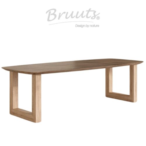 Deens Ovaal Verjongde Rand - Elmwood - U Onderstel Hout - Silky Maple