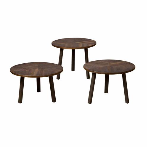 Bijzettafel Lazio Teakhout set van 3 stuks - wine