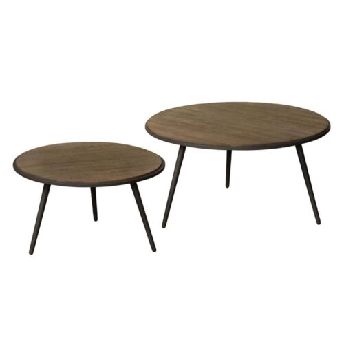 Bijzettafel Rolo Teakhout set van 2 stuks - grey - Afbeelding 3