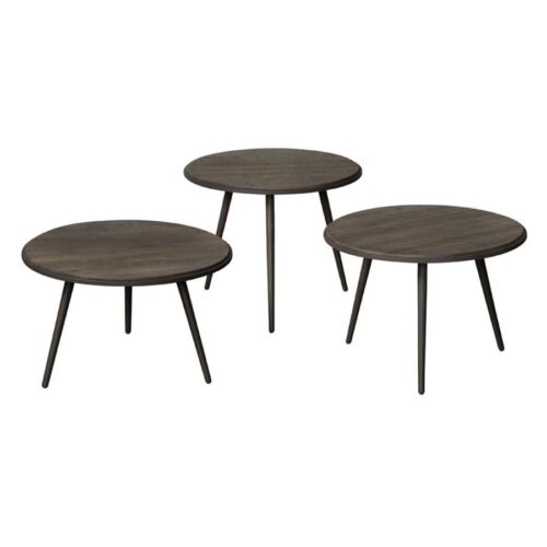 Bijzettafel Turi Teakhout set van 3 stuks - grey - Afbeelding 3