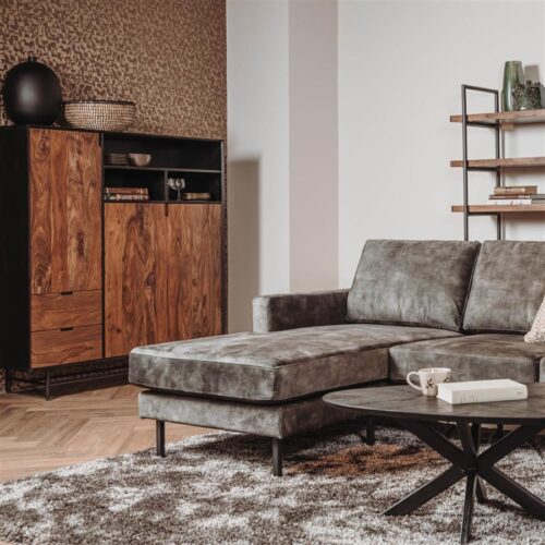Opbergkast Taviano Sheesham en mangohout 150 x 135 cm - Afbeelding 2