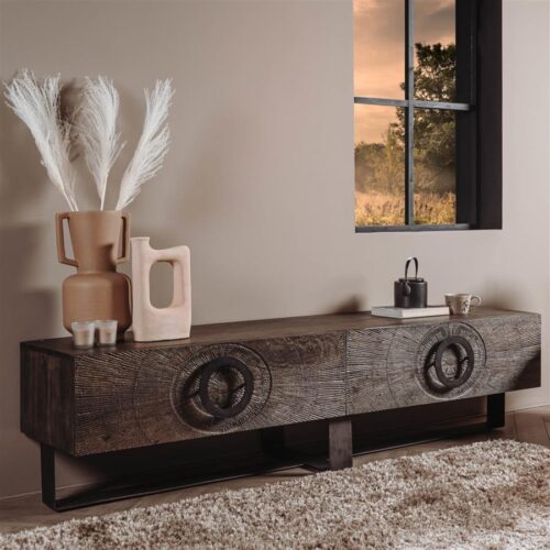 TV-meubel Padua Mangohout 200 cm - Afbeelding 2