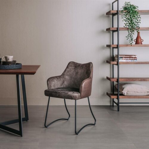 Eetkamerstoel Garda Velvet  - Bruin - Afbeelding 2