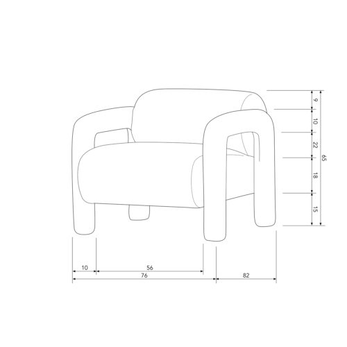 Fauteuil Lenny Structure Velvet - Zand - Afbeelding 10