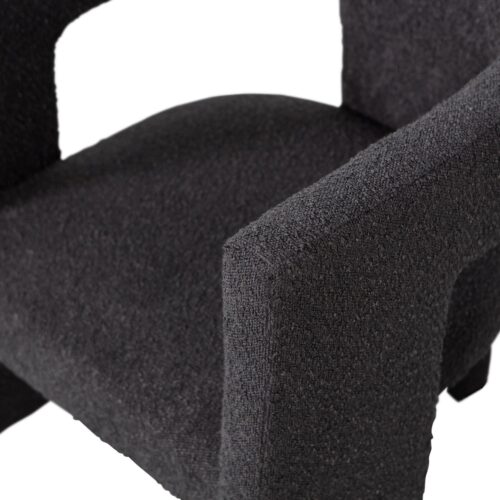 Fauteuil Tiwa Bouclé - Donkergrijs - Afbeelding 7