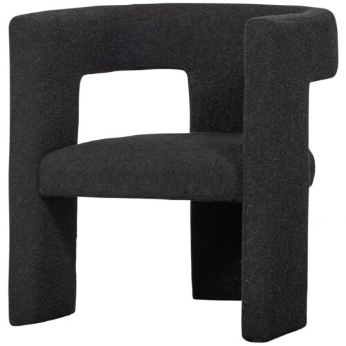 Fauteuil Tiwa Bouclé - Donkergrijs