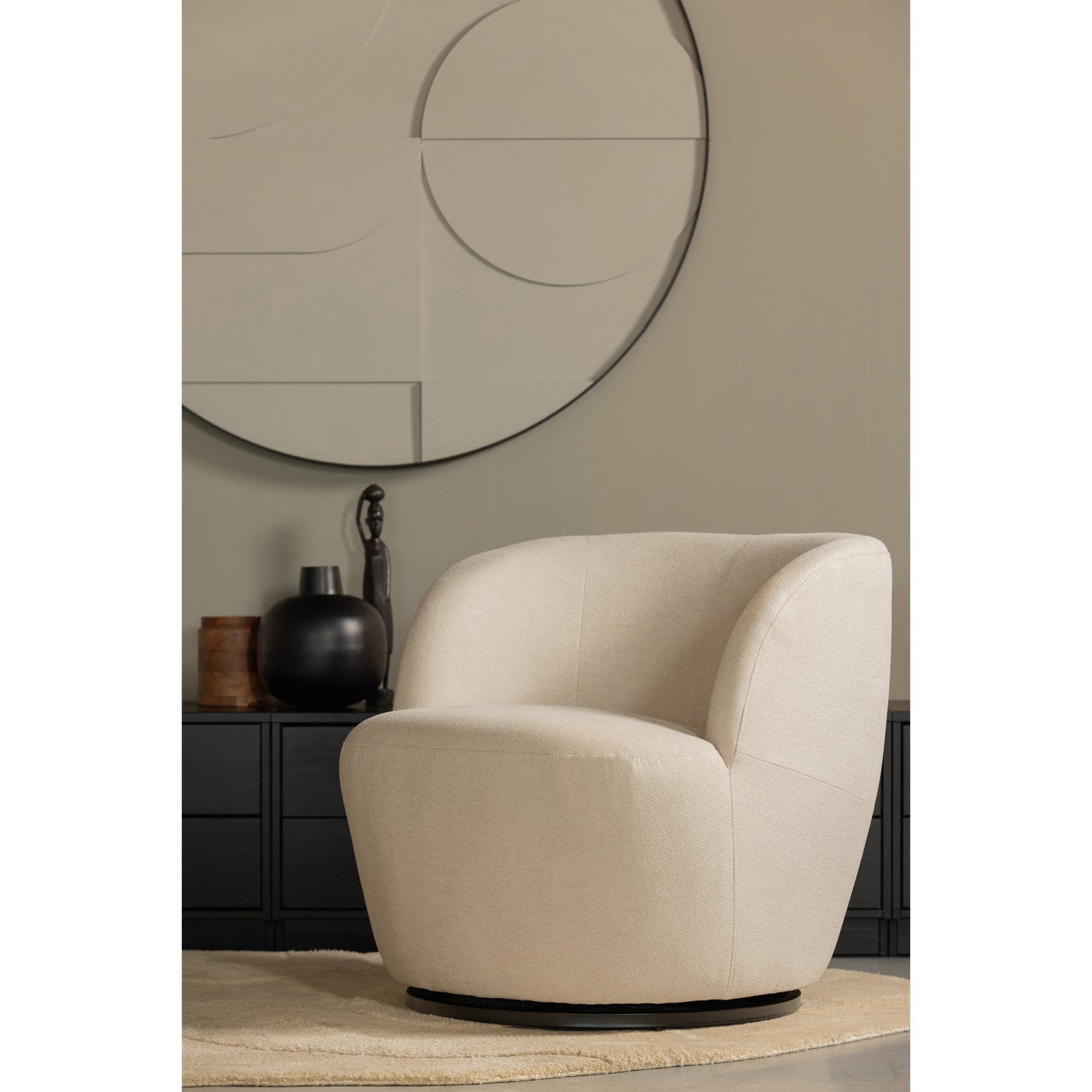 Draaifauteuil Serra Geweven - Off White - Afbeelding 2