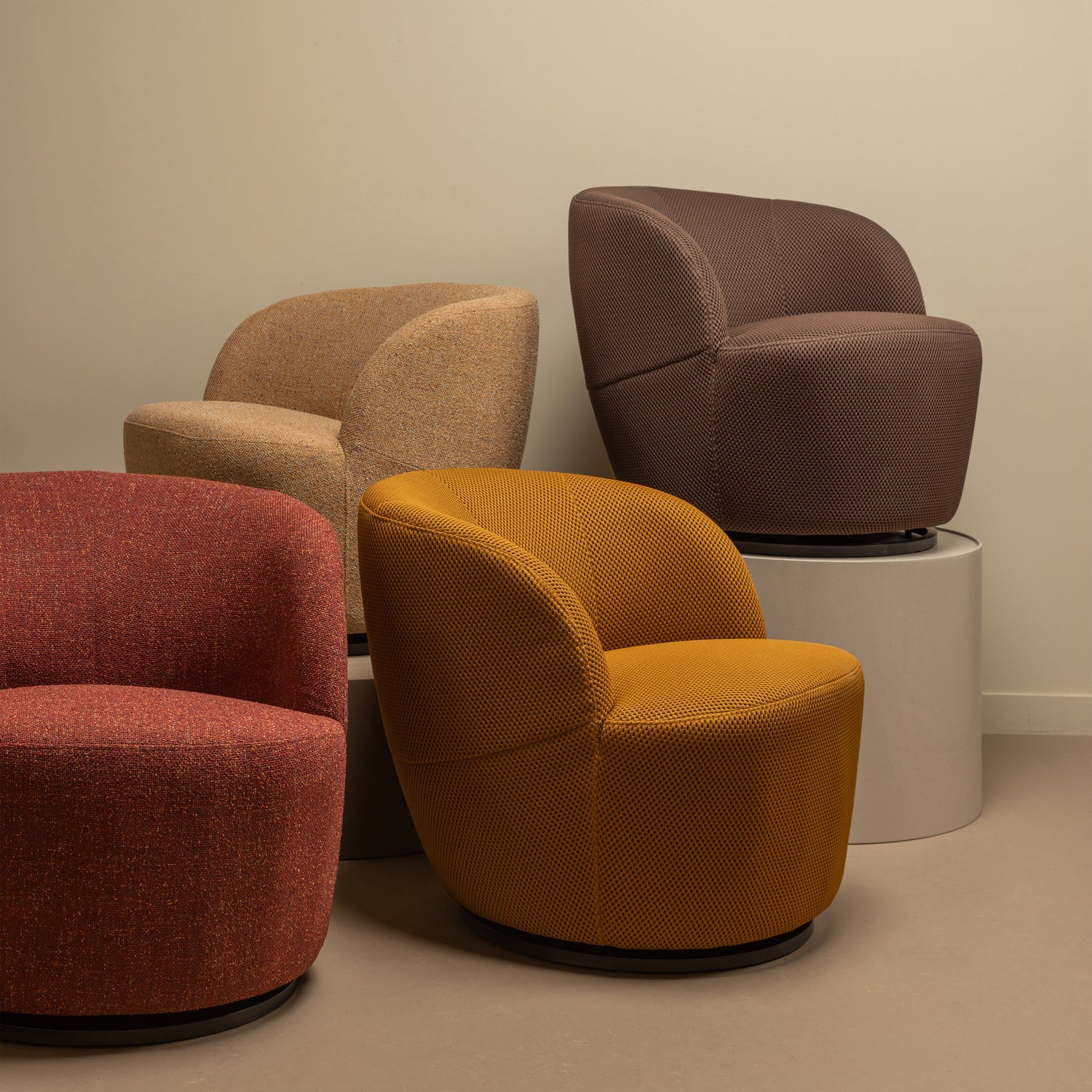 Draaifauteuil Serra Geweven - Curry - Afbeelding 2